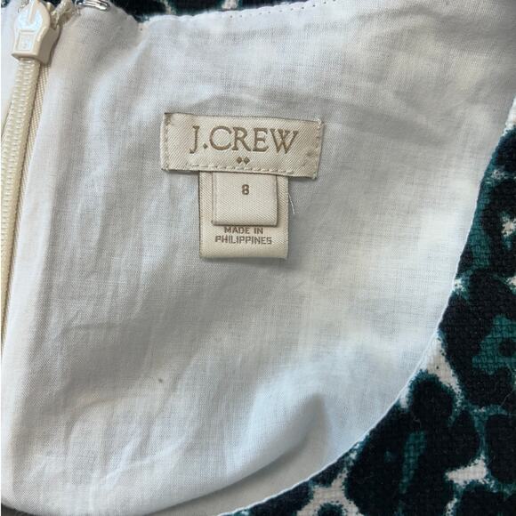 J. Crew Cotton Jacquard Leopard Print Sleeveless Dress Size 8 Womens - Picture 6 of 9